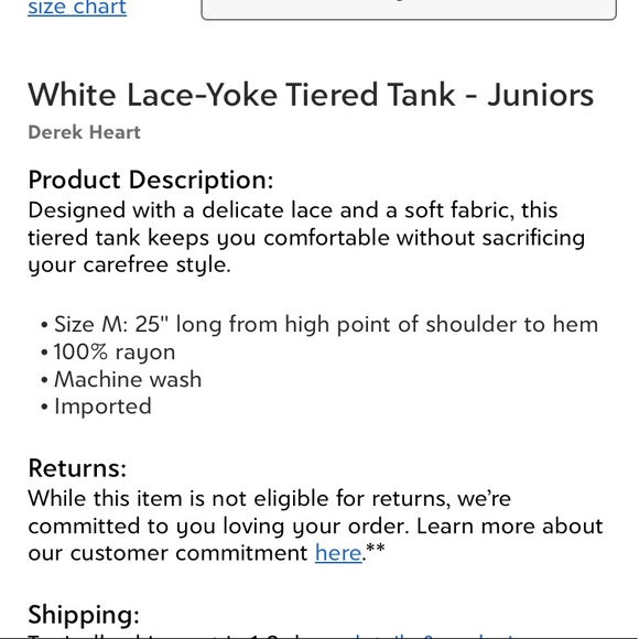 White Lace-Yoke Tiered Tank - Picture 6 of 6